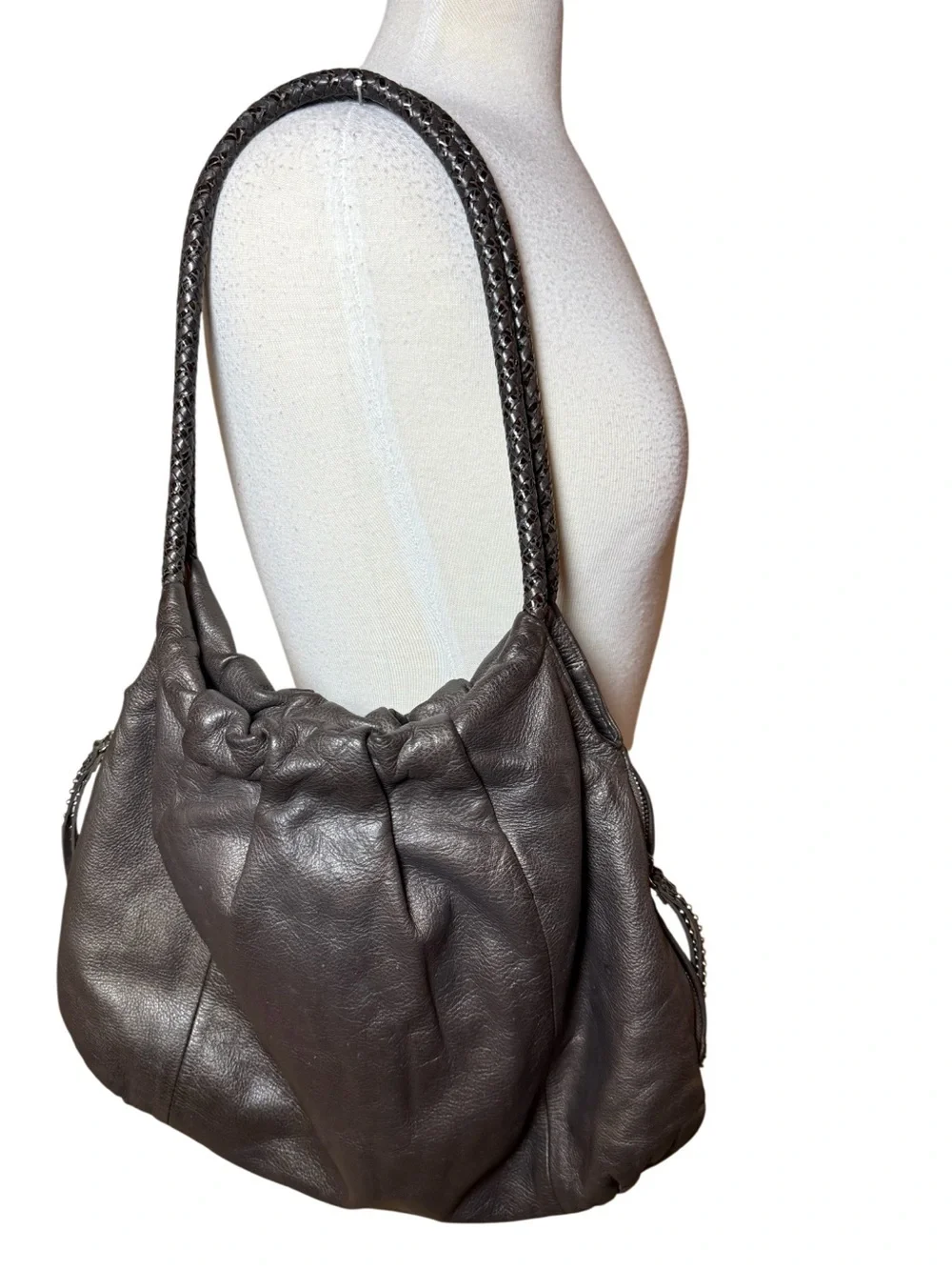 Brighton Classic Greta Garbo Pewter/ Bronze Shoulder Bag - Versatile Tote